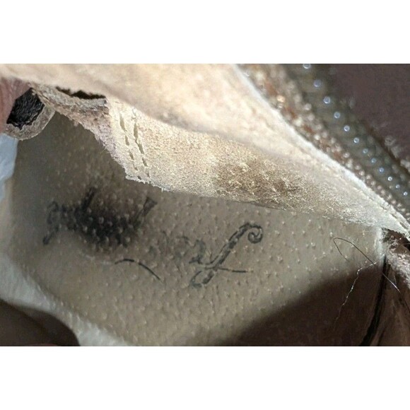 Free People Booties Sz 37 US 7 Silver Hybrid Leather Strappy Ankle Boots Heeled - Picture 8 of 11